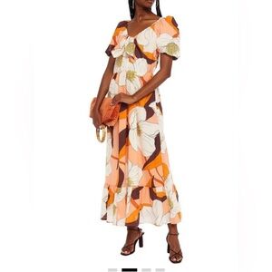 Antik Batik x Free People Miami Knotted Floral-Print Maxi Dress - Peach